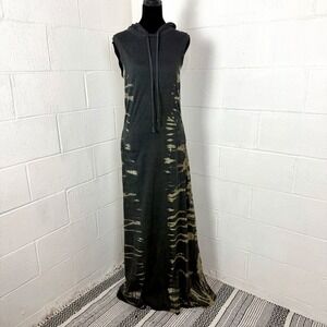 Elan Maxi Dress Gray Tie-Dye Hoodie Beach Skater Urban Lagnelook Hippie BoHo S
